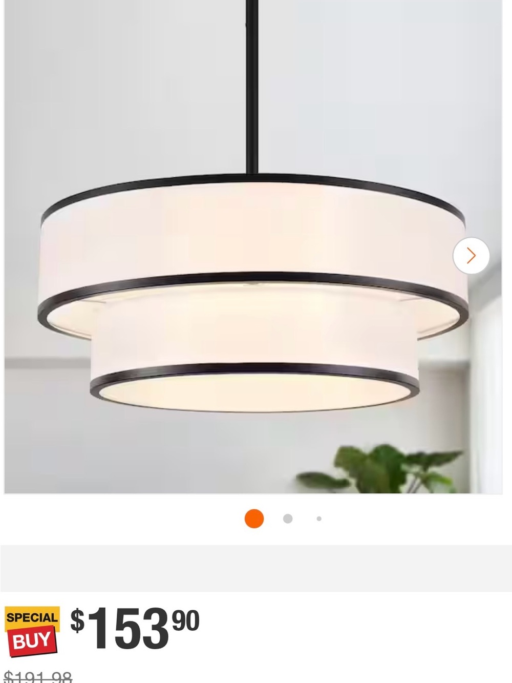 New Modern 5 light 2 tier Drum Pendant Light Chandelier in White and Black